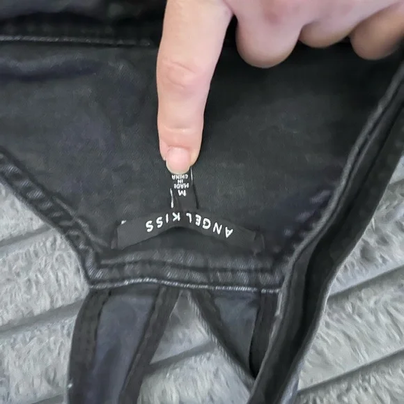 Angel Kiss black distressed Overalls - Picture 5 of 5